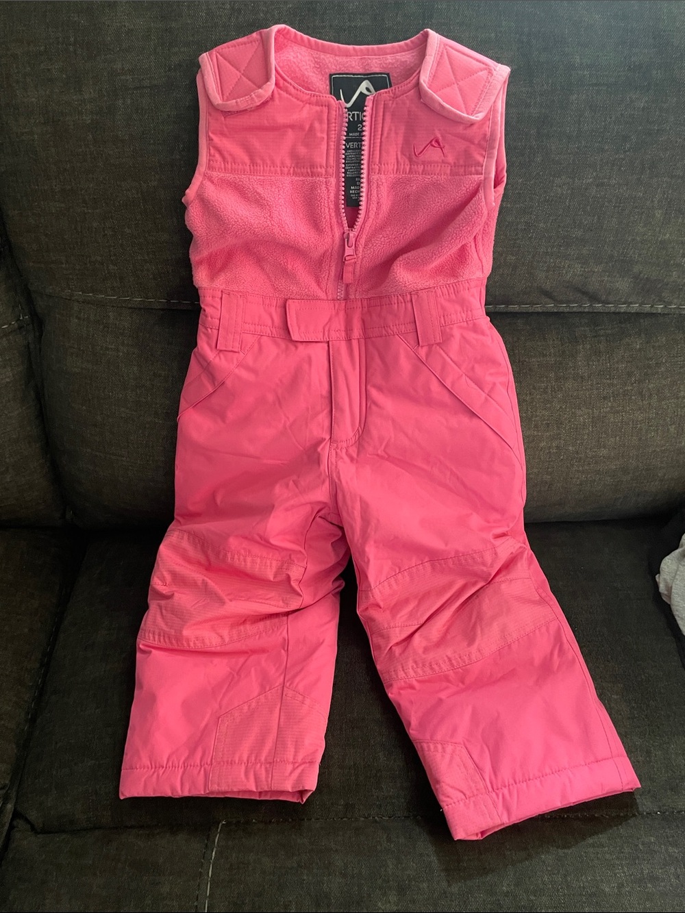 Kids Pink Insulated Snow Bib Pants